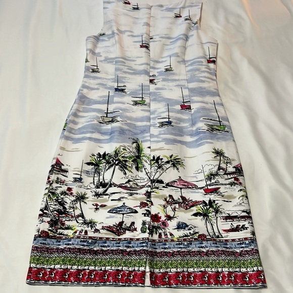 Madison Leigh Sleeveless Shift Tropical Print Dress - Picture 2 of 4